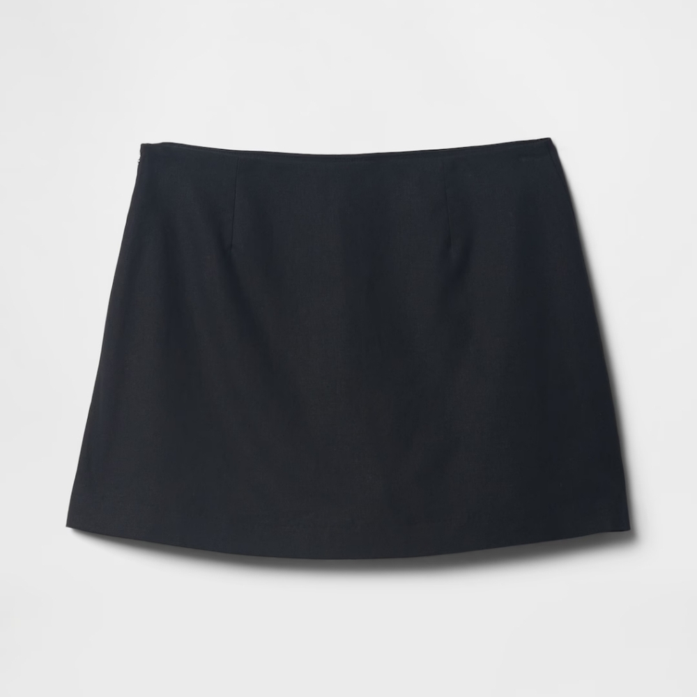 Linen-Blend Mini Skort